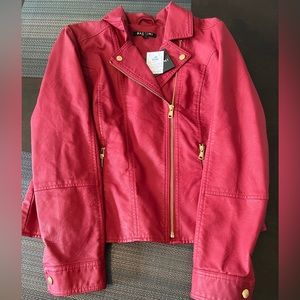 Red leather “fake” jacket